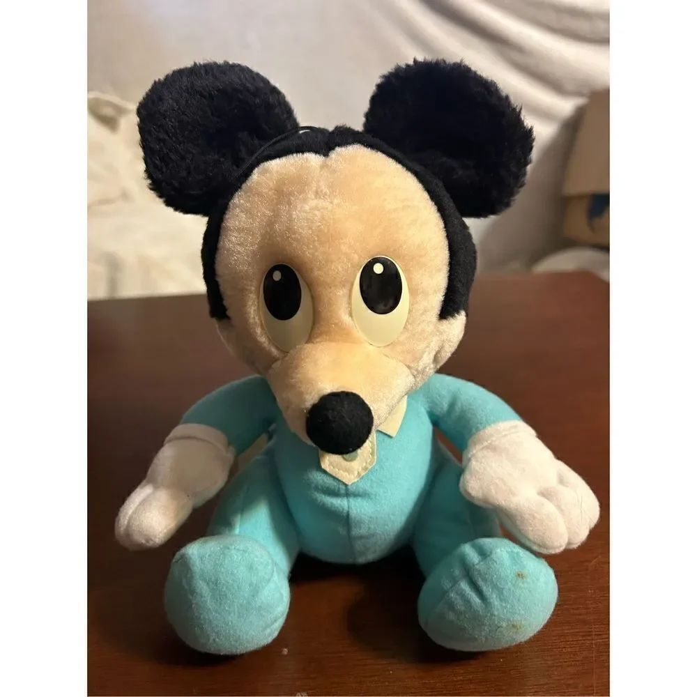 Vintage 1984 mickey babies aqua 7in plush